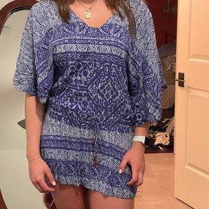 Vix blue and white pool coverup